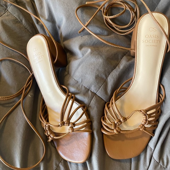 Oasis society Celia Brown Lace Up size 7.5 - Picture 1 of 4